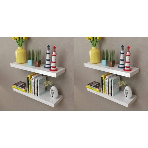 Wall Shelves 4 pcs White 15.7"