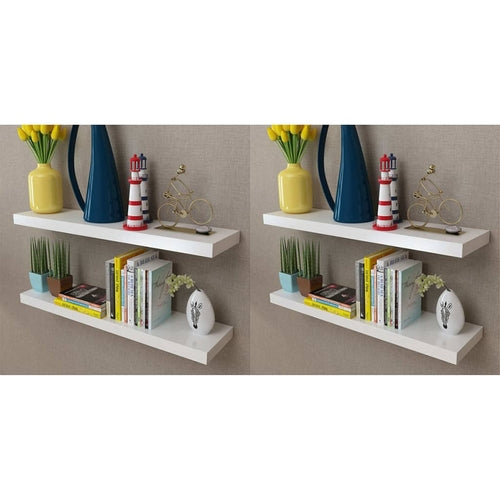 Wall Shelves 4 pcs White 15.7"