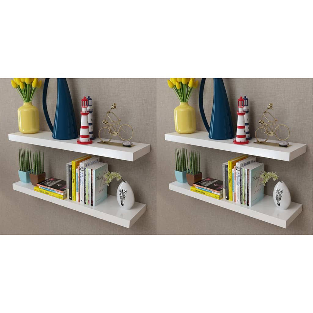 Wall Shelves 4 pcs White 15.7"