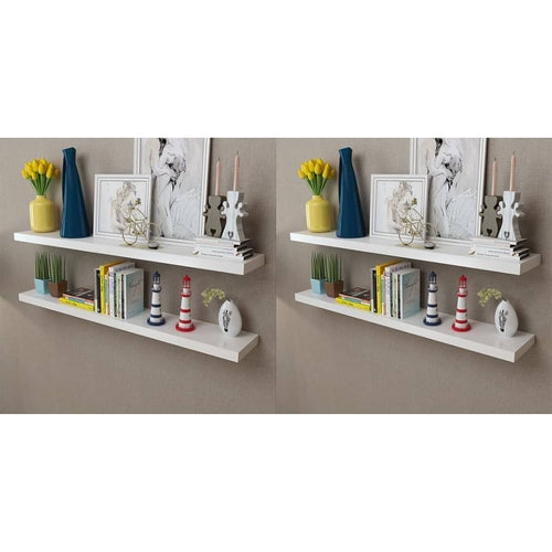 Wall Shelves 4 pcs White 15.7"