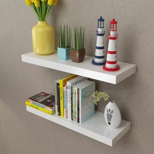 Wall Shelves 4 pcs White 15.7"