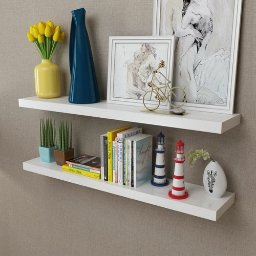 Wall Shelves 4 pcs White 15.7"