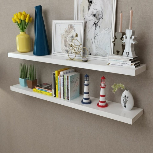 Wall Shelves 4 pcs White 15.7"