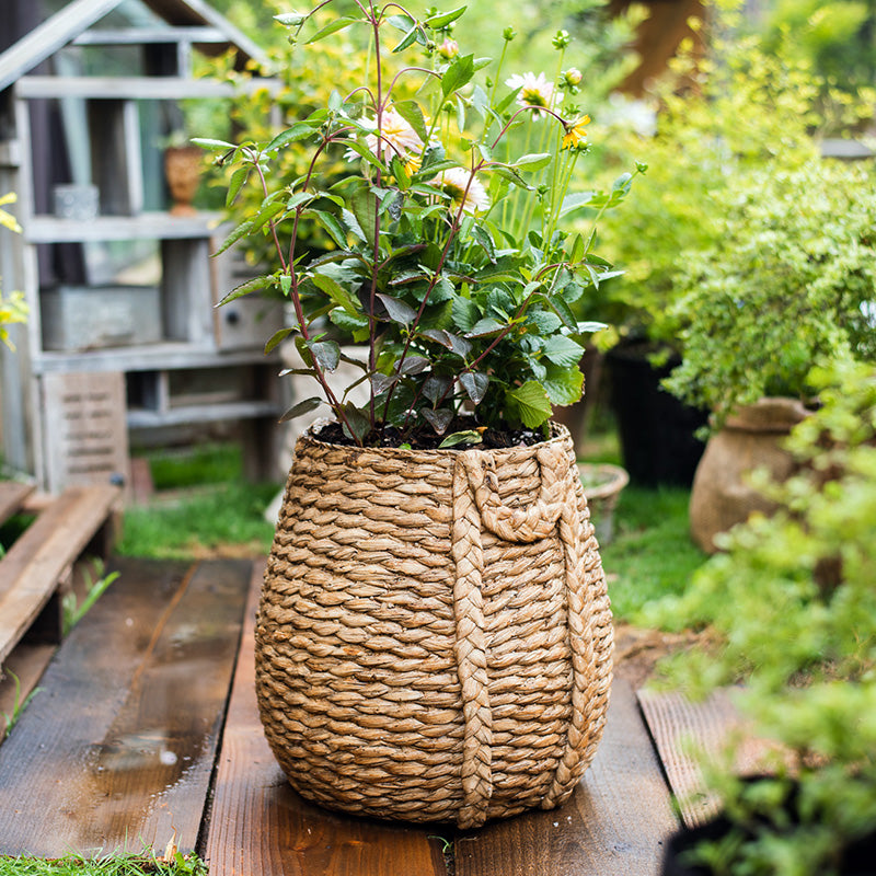 Large Rope Basket Cement Planter