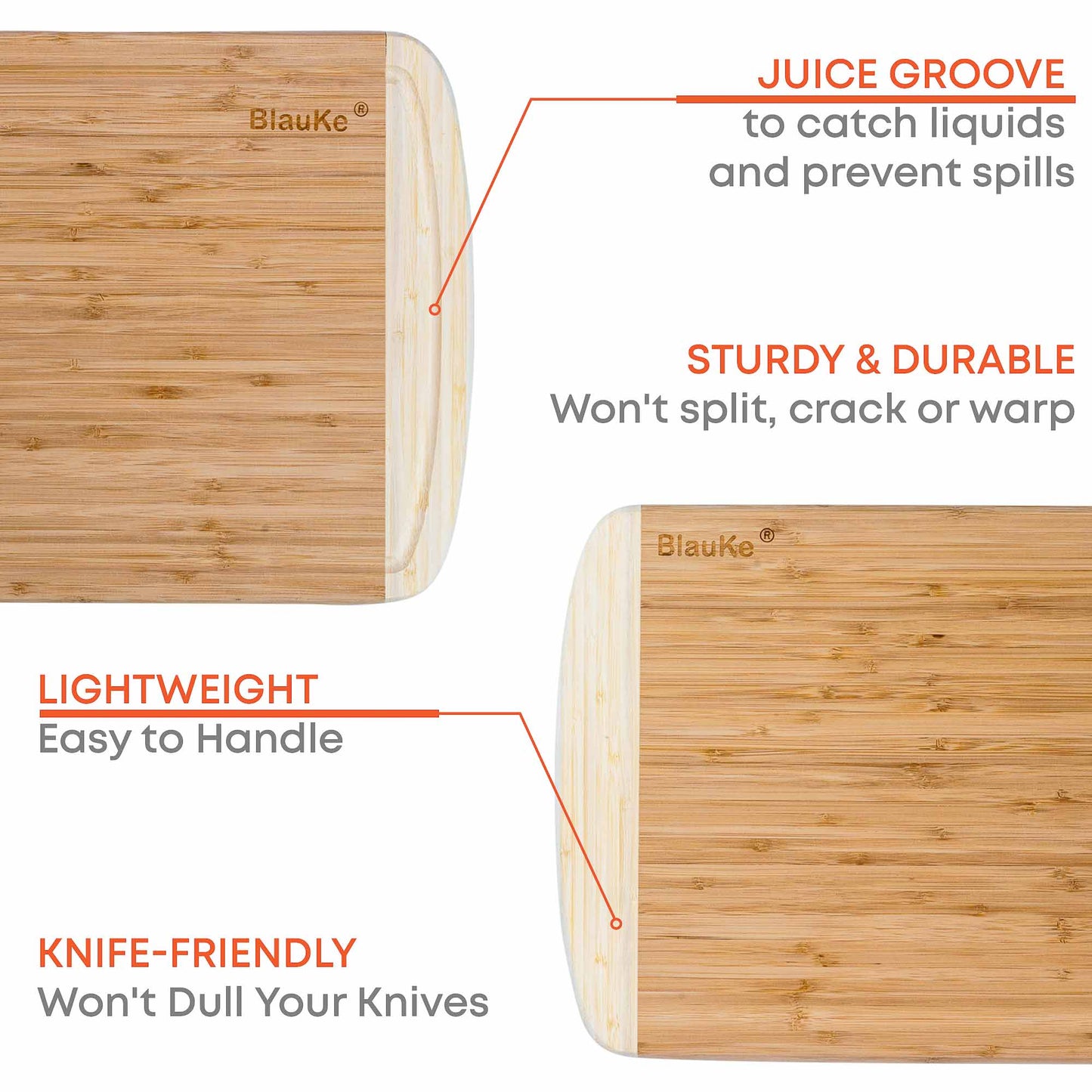 Large Wood Cutting Board for Kitchen 14x11 inch - Chopping Board